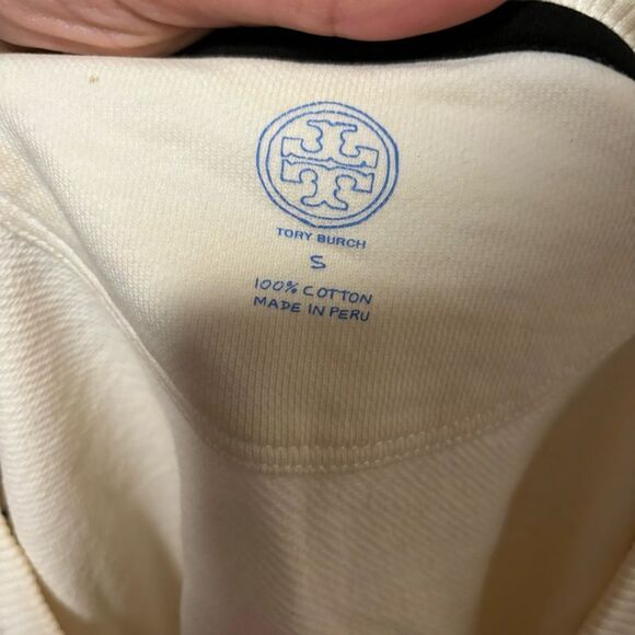 Tory Burch Embroidered Scribble Doodle Graphic Floral Sweater- Size Small - Picture 6 of 10